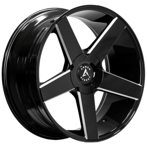 Armed Wheels Hustler Gloss Black Milled 22x9.5 +25 Custom 87.1mm