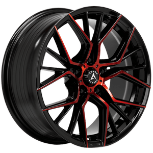 Armed Wheels Tactical Gloss Black Machine Face + Red Clear Coat 17x7.5 +30 5x108mm 74.1mm