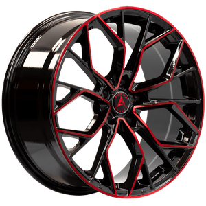 Armed Wheels Tactical Gloss Black Machine Face + Red Clear Coat 19x8.5 +30 5x113mm 74.1mm