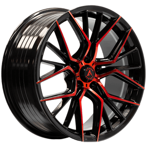 Armed Wheels Tactical Gloss Black Machine Face + Red Clear Coat 18x8 +30 5x113mm 74.1mm