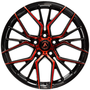 Armed Wheels Tactical Gloss Black Machine Face + Red Clear Coat 18x8 +30 5x113mm 74.1mm