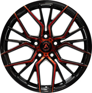 Armed Wheels Tactical Gloss Black Machine Face + Red Clear Coat 19x9.5 +35 5x113mm 74.1mm