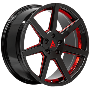 Armed Wheels Assassin Gloss Black + Red 19x8.5 +30 5x127mm 74.1mm