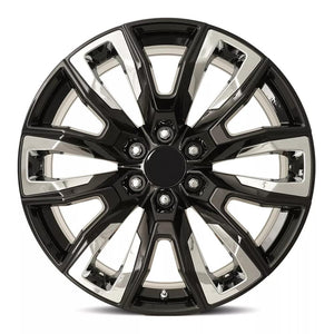 Factory Reproductions FR 207 Gloss Black With Chrome Inserts 24x10 +31 6x139.7mm 78.1mm