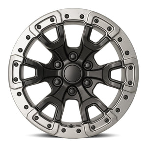 Factory Reproductions FR 99 Satin Black/Gray Ring 17x9 +18 6x139.7mm 93.1mm