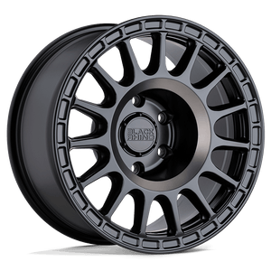 Black Rhino SANDSTORM Semi Gloss Black W/ Machined Dark Tint Ring 17x8.5 0 6x135mm 87.1mm - WheelWiz