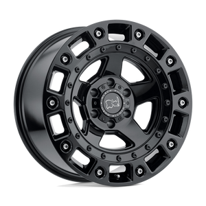 Black Rhino CINCO Gloss Black W/ Stainless Bolt 17x9.5 +12 6x135mm 87.1mm - WheelWiz