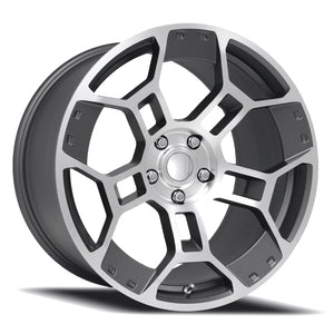 Factory Reproductions FR 701F Satin Gunmental Machine Face 19x11 +50 5x114.3mm 70.5mm