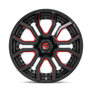Fuel Offroad D712 RAGE GLOSS BLACK RED TINTED CLEAR 24x12 -44 8x165.1mm 125.1mm - Wheelwiz