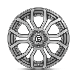 Fuel Offroad D713 RAGE PLATINUM BRUSHED GUN METAL TINTED CLEAR 24x12 -44 8x165.1mm 125.1mm - Wheelwiz