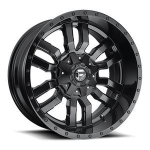 Fuel Offroad D596 SLEDGE MATTE BLACK GLOSS BLACK LIP 17x8 +35 6x139.7mm 106.1mm - Wheelwiz