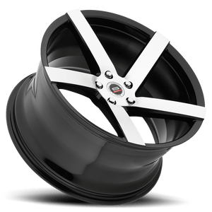 Spec-1 SPM-80 Gloss Black Machined 22x9 +15 5x115mm 74.1mm - Wheelwiz