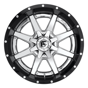 Fuel Offroad D260 MAVERICK CHROME PLATED GLOSS BLACK LIP 20x12 -44 8x165.1mm 125.1mm - Wheelwiz