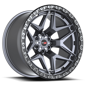 Vortek VRT-603 Matte Titanium With Black Bead Ring 17x9 +12 6x135|6x139.7mm 106.1mm - Wheelwiz