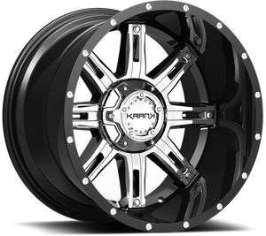 Krank Shaft Chrome w/ Gloss Black Barrel 20x12 -44 6x135|6x139.7mm 108mm - Wheelwiz