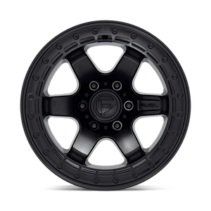 Fuel Offroad D122 BLOCK BEADLOCK MATTE BLACK WITH MATTE BLACK RING 17x9 -15 5x127mm 71.5mm - Wheelwiz