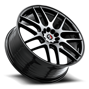 Spec-1 SP-65 Gloss Black & Machined 17x8 +42 5x114.3|5x120mm 73.1mm - Wheelwiz