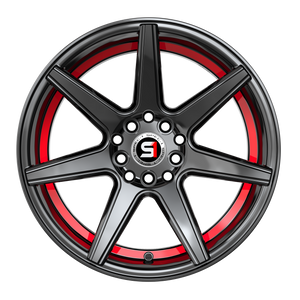 Spec-1 SP-73 Gloss Black & Red Undercut 18x8 +38 5x114.3|5x110mm 73.1mm - Wheelwiz