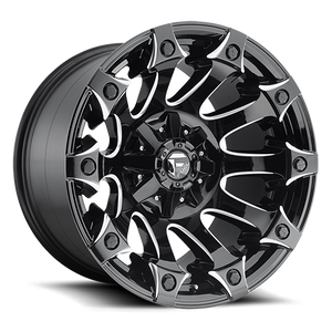 Fuel Offroad D578 BATTLE AXE GLOSS BLACK MILLED 22x12 -44 6x135|6x139.7mm 106.1mm - Wheelwiz