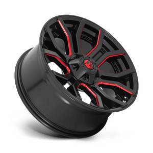 Fuel Offroad D712 RAGE GLOSS BLACK RED TINTED CLEAR 24x12 -44 8x180mm 124.2mm - Wheelwiz