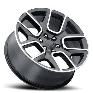 Factory Reproductions FR 76 Satin Black Machine Face 22x9 +15 6x139.7mm 77.8mm