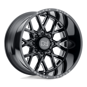 Black Rhino GRIMLOCK Gloss Black & Milled 22x11.5 -44 6x139.7mm 112.1mm - WheelWiz