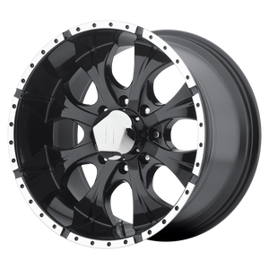 Helo HE791 MAXX Gloss Black Machined 16x8 00 6x139.7mm 108mm - WheelWiz