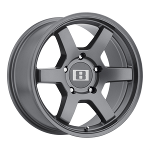 Level 8 MK6 Matte Gunmetal 17x8 -10 6x139.7mm 106.1mm - WheelWiz