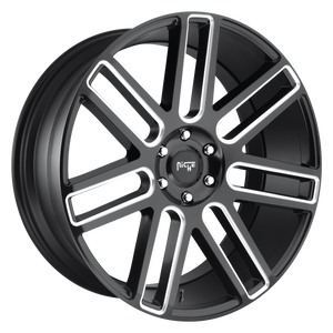 Niche M096 ELAN Matte Black Milled 24x10 +25 5x139.7mm 78.1mm - WheelWiz