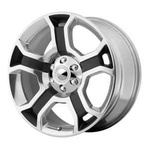 OE Creations PR127 Gloss Black/polished Spokes & Lip 22x9 +44 6x135mm 87.1mm - WheelWiz