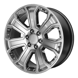 OE Creations PR162 Silver With Chrome Accents 22x9 +24 6x139.7mm 78.1mm - WheelWiz