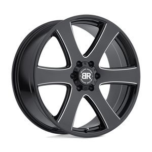 Black Rhino HAKA Gloss Black W/ Milled Spokes 22x9.5 +25 6x139.7mm 112.1mm - WheelWiz