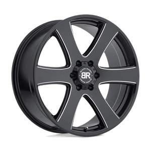 Black Rhino HAKA Gloss Black W/ Milled Spokes 20x8.5 +15 6x139.7mm 112.1mm - WheelWiz