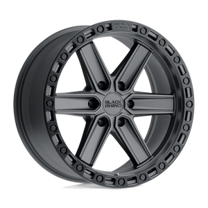 Black Rhino HENDERSON Gun Black W/ Black Ring 17x9 +12 6x132mm 74.5mm - WheelWiz