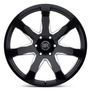 Black Rhino MOZAMBIQUE Gloss Black & Milled 22x9.5 +30 5x127mm 71.5mm - Wheelwiz