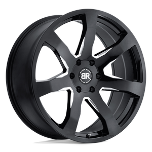 Black Rhino MOZAMBIQUE Gloss Black & Milled 20x8.5 +20 6x114.3mm 76.1mm - WheelWiz