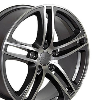OE Wheels Replica AU07 Gunmetal Machined 17x7.5 +35 5x112mm 57.1mm - Wheelwiz