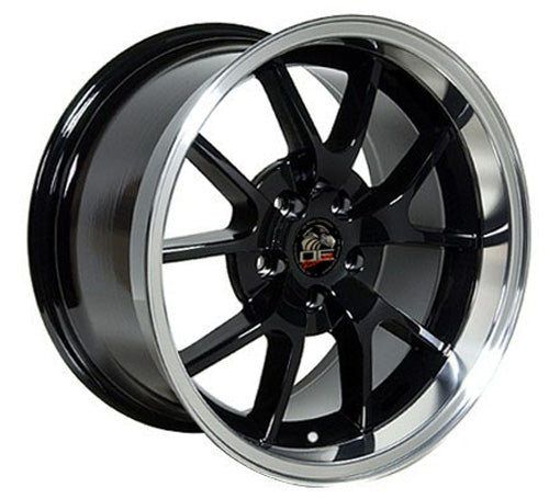 OE Wheels Replica FR05 Black with Machined Lip 18x10.0 +22 5x114.3mm 70.6mm