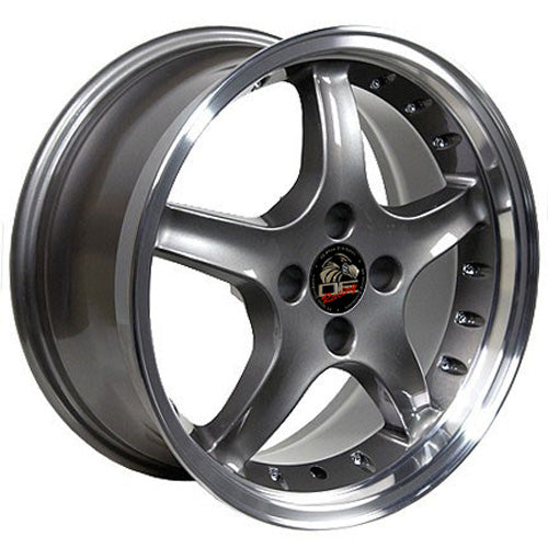 OE Wheels Replica FR04 Anthracite with Machined Lip 17x8.0 +15 4x108mm 64.2mm