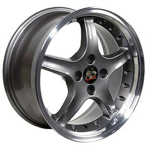 OE Wheels Replica FR04 Anthracite with Machined Lip 17x8.0 +15 4x108mm 64.2mm - Wheelwiz