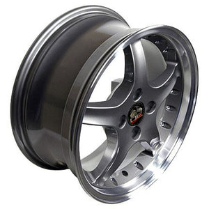 OE Wheels Replica FR04 Anthracite with Machined Lip 17x8.0 +15 4x108mm 64.2mm - Wheelwiz