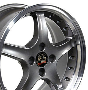 OE Wheels Replica FR04 Anthracite with Machined Lip 17x8.0 +15 4x108mm 64.2mm - Wheelwiz