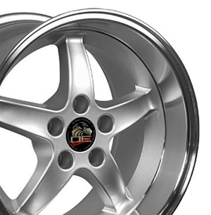 OE Wheels Replica FR04 Silver with Machined Lip 17x10.5 +27 5x114.3mm 70.6mm - Wheelwiz