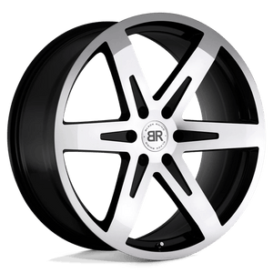 Black Rhino PEAK Gloss Black W/ Mirror Cut Face 22x9.5 +25 6x139.7mm 112.1mm - WheelWiz