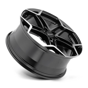 Petrol P1A Gloss Black W/ Mach Cut Face 17x8 +40 5x114.3mm 76.1mm - Wheelwiz