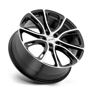 Petrol P5A Gloss Black W/ Mach Cut Face 17x7.5 +40 5x108mm 72.1mm - Wheelwiz