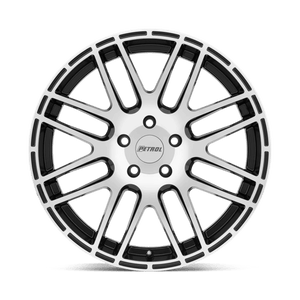 Petrol P6A Gloss Black W/ Mach Cut Face 17x7.5 +40 5x112mm 72.1mm - Wheelwiz