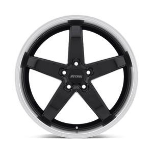 Petrol P1B Gloss Black W/ Mach Cut Lip 17x8 +35 5x120mm 76.1mm - Wheelwiz