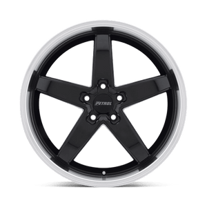 Petrol P1B Gloss Black W/ Mach Cut Lip 20x8.5 +40 5x112mm 72.1mm - Wheelwiz