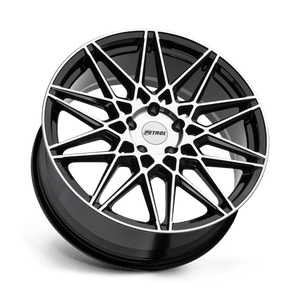 Petrol P3C Gloss Black W/ Mach Cut Face 17x8 +40 5x115mm 76.1mm - Wheelwiz
